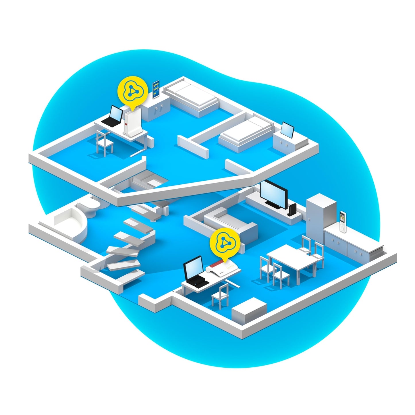 AVM Fritz!Repeater 3000 AX (Wi-Fi 6 Repeater mit DREI Funkeinheiten und insgesamt bis zu 4.200 MBit/s: 2X 5 GHz-Band (bis zu 3.600 MBit/s), 2,4 GHz-Band (bis zu 600 MBit/s), deutschsprachige Version)