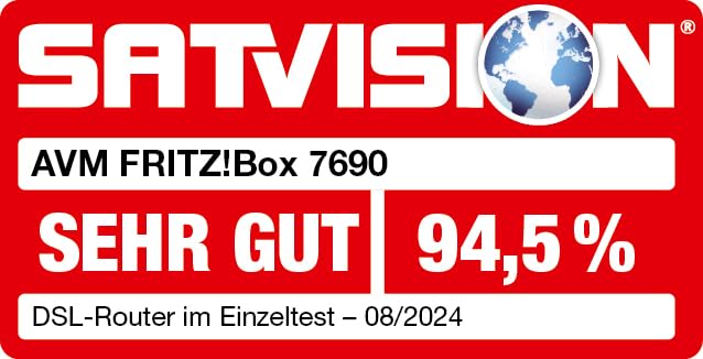 FRITZ!Box 7690 (Wi-Fi 7 DSL-Router mit 5.760 MBit/s (5GHz) & 1.376 MBit/s (2,4 GHz), bis zu 300 MBit/s mit VDSL-Supervectoring und ADSL2+, WLAN Mesh, DECT-Basis, deutschsprachige Version)