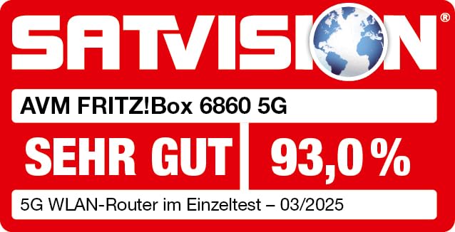 FRITZ!Box 6860 5G (Mobilfunk-Router mit bis zu 1.300 MBit/s in 5G/LTE, Wi-Fi 6 mit bis zu 3.000 MBit/s, Power over Ethernet (PoE+), staub- und spritzwassergeschütztes Gehäuse, DECT-Basis)